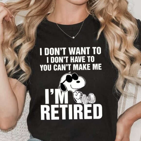 Snoopy Funny I'm Retired T-Shirt, Retirement Tees Gifts, Retirement Party - Picture 1 of 1